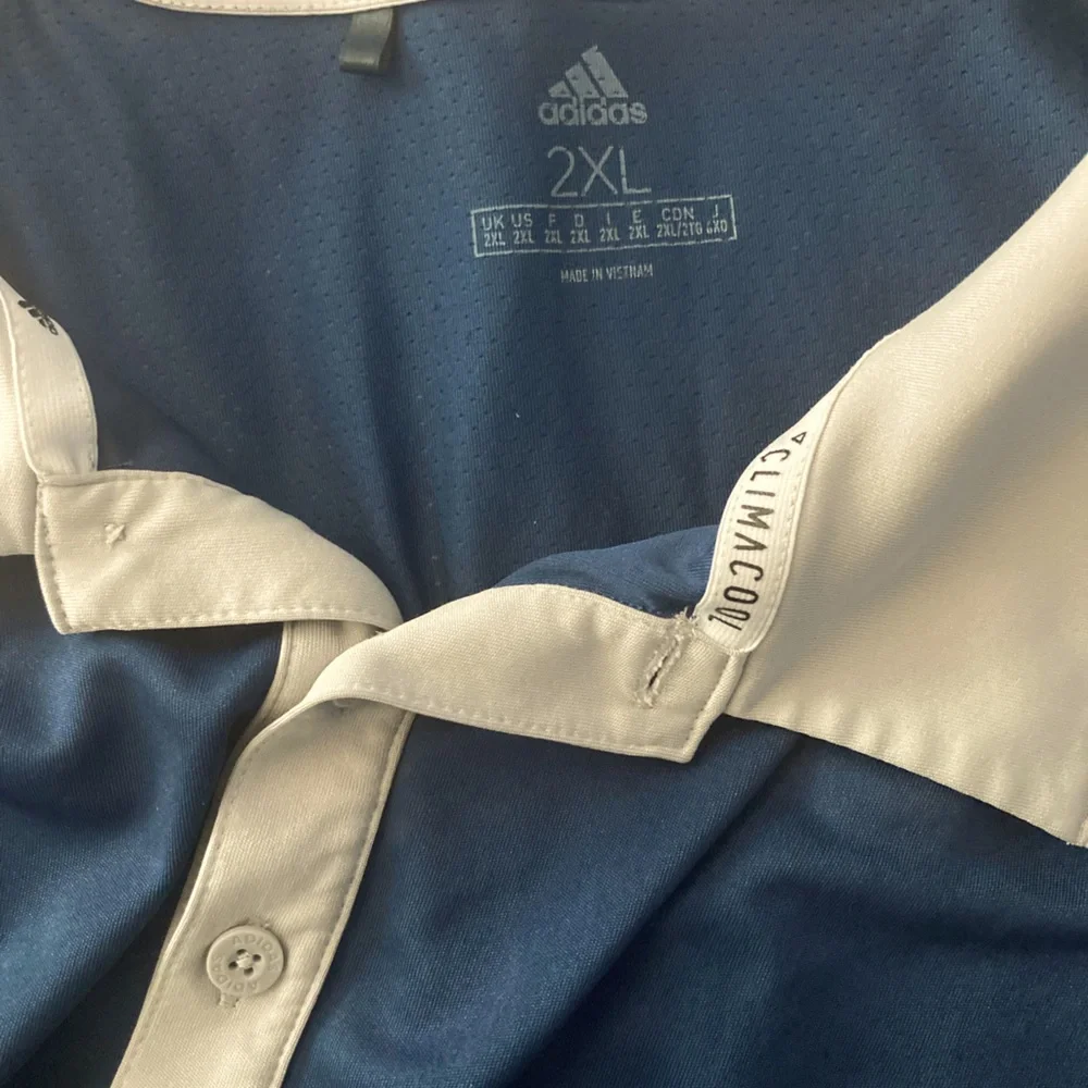 Adidas SZ XXL Navy and Beige Climalite Shirt
